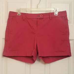 TOMMY HILFIGER BRIGHT PINK FLAT FRONT POCKETS SHORTS SIZE 8